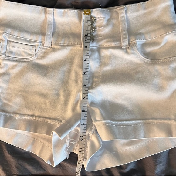 Blue Savvy White High Waist Shorts Crisp Cotton Spandex Blend SZ 5/27 - Picture 6 of 6